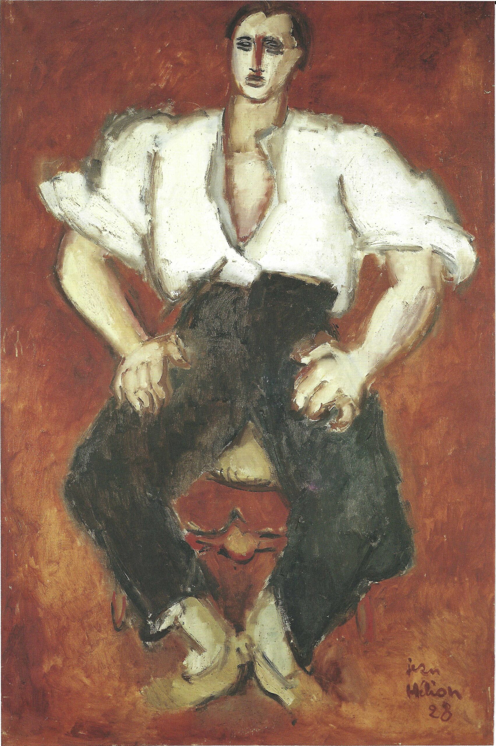 L'homme assis 1928 hst 130 x 89 cm